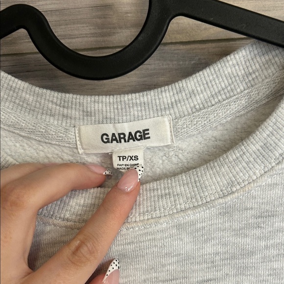 Garage Light Gray Crewneck Sweater with Maroon Print - Picture 2 of 3